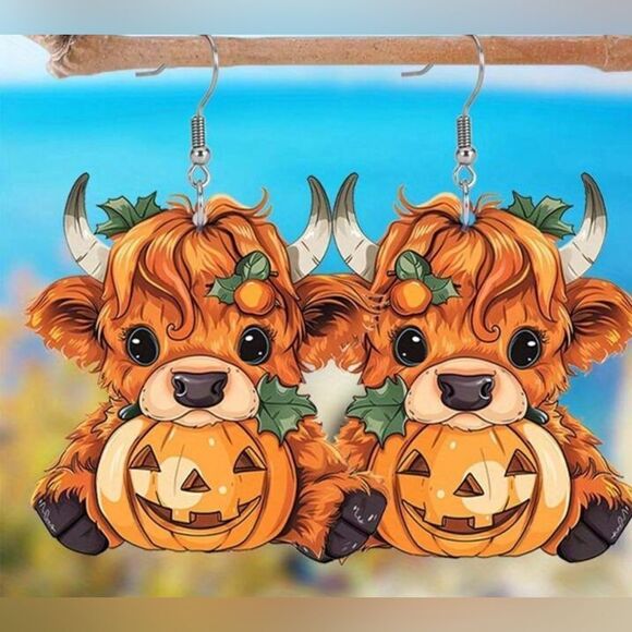 3For$20 Halloween Cow 🐮 Fashion Earring Halloween 🎃 NEW - Picture 1 of 3
